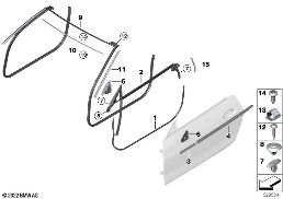 Molduras y juntas puerta delantera diagram for BMW 4 Series G23 Convertible M440iX