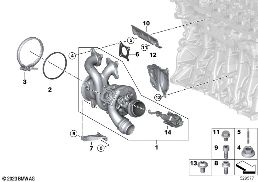 Turbocompresseur avec lubrification diagram for BMW X5 G05 40iX