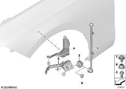Uchwyt chorągiewki diagram for BMW 7 Series G70 M760eX