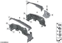 Aanbouwdelen motorruimte diagram for BMW X1 U11 20i