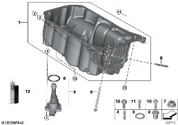 Coppa dell'olio/indica.d.livello del.oli diagram for BMW X1L U12 X1 20Li