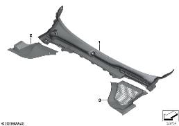 TRIM, WINDSHIELD COWL, OUTER diagram for BMW 5 Series G61 Touring 540dX