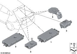 Jedn.díly anténní zesilovač Diversity diagram for BMW X6 G06 LCI 30dX