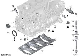 ENGINE BLOCK MOUNTING PARTS diagram for BMW 5 Series G60 Sedan 520d