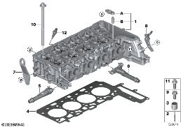 CYLINDER HEAD/MOUNTING PARTS diagram for BMW 5 Series G60 Sedan 520d