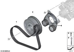 BELT DRIVE diagram for BMW 5 Series G60 Sedan 520d