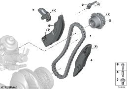 TIMING - TIMING CHAIN LOWER P diagram for BMW 5 Series G60 Sedan 520d