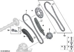 TIMING GEAR TIMING CHAIN TOP diagram for BMW 5 Series G60 Sedan 520d