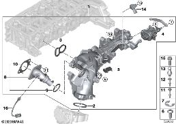 INTAKE MANIFOLD AGR WITH FLAP CONTROL diagram for BMW 5 Series G60 Sedan 520d