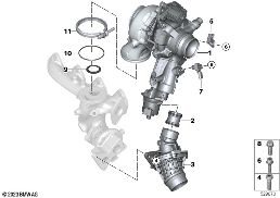 TURBOCHARGER diagram for BMW 5 Series G60 Sedan 520d