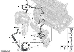 OIL SUPPLY EXHAUST TURBOCHARGER diagram for BMW 5 Series G60 Sedan 520d