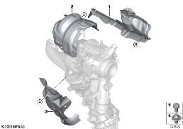 EXHAUST TURBOCHARGER HEAT SHIELD diagram for BMW 5 Series G60 Sedan 520d