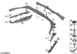 MOUNTING PARTS, ENGINE COMPARTMENT diagram for BMW 5 Series G61 Touring 540dX