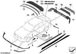 M PERFORMANCE AERODYNAMICS ACC.PARTS diagram for BMW 3 Series G20 Sedan 320i