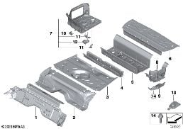 MOUNTING PARTS FOR TRUNK FLOOR PANEL