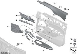 SURFACE-MOUNTED PARTS, DOOR PANEL, FRONT diagram for BMW X1L U12 iX1 xDrive30L