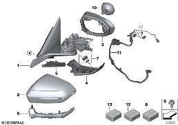 OUTSIDE MIRROR diagram for BMW 5 Series G61 Touring 540dX
