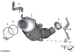 ENGINE-SIDE CATALYTIC CONVERTER diagram for BMW 5 Series G60 Sedan 520i