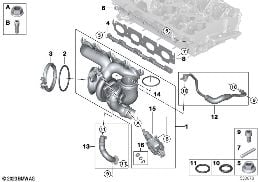 Avgasturboladdare med smörjning diagram for BMW X1 F48 LCI 20iX