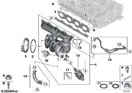 EXHAUST TURBOCHARGER WITH LUBRICATION diagram for BMW 2 Series F44 Gran Coupé 228iX