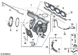 EXHAUST TURBOCHARGER WITH LUBRICATION diagram for BMW 2 Series F74 Gran Coupé 228 xDrive