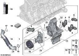 COOLING SYSTEM-COOLANT PUMP diagram for BMW X3 G01 LCI 30i