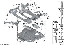 Wspornik przedniej osi, napęd na 4 koła diagram for BMW 7 Series G70 740iX