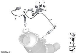 LAMBDA PROBE FIXINGS diagram for BMW 5 Series G60 Sedan 520i
