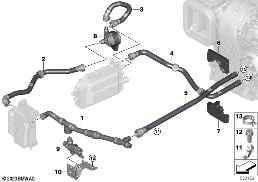 ท่อน้ำหล่อเย็น diagram for BMW X2 U10 iX2 eDrive20