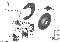 REAR BRAKE / BRAKE PAD / WEAR SENSOR diagram for BMW 5 Series G60 Sedan 530e