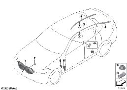 EXTERIOR TRIM / GRILL diagram for BMW X6 M F96 X6 M