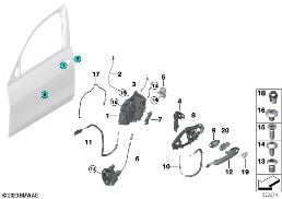 LOCKING SYSTEM, DOOR, FRONT diagram for BMW X6 M F96 X6 M