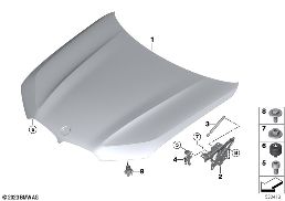 přední víko / montované díly diagram for BMW X6 G06 LCI 40dX