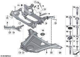 Wspornik przedniej osi, napęd na 4 koła diagram for BMW 7 Series G70 750eX