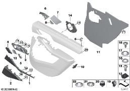 安装件 车门饰板 后部 diagram for BMW X5 G05 40iX
