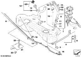 FUEL TANK/ATTACHING PARTS diagram for BMW 3 Series E46 318i