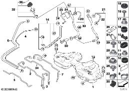 Zbiornik paliwa/Elementy dod. diagram for BMW 7 Series E65 745i