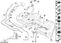 FUEL TANK/MOUNTING PARTS diagram for BMW 5 Series E61 LCI 520d