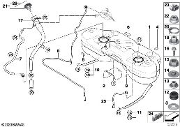 FUEL TANK/MOUNTING PARTS diagram for BMW X3 E83 LCI 3.0d