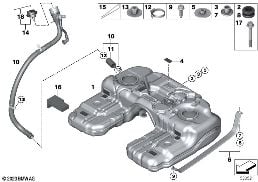 Kraftstoffbehälter/Anbauteile diagram for BMW X6 F16 28iX
