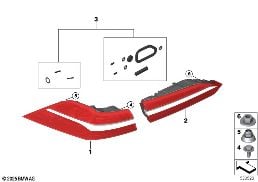 REAR LIGHT diagram for BMW 5 Series G60 Sedan 530e
