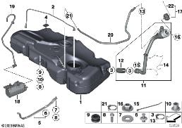 Zbiornik paliwa diagram for BMW MINI R56 One