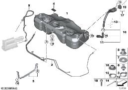 Kraftstoffbehälter diagram for BMW MINI Clubman R55 Coop.S JCW