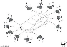 ULTRASONIC SENSOR diagram for BMW 8 Series F92 M8 Coupé M8