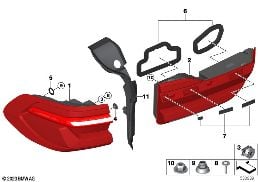 REAR LIGHT diagram for BMW X7 G07 LCI 40dX