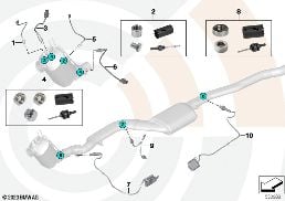 REP. KIT WELDED CASE EXHAUST GAS SENSORS diagram for BMW 3 Series E92 320xd