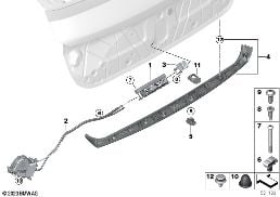 Zadní výklopné dveře systém zamykání diagram for BMW X6 G06 LCI 40dX