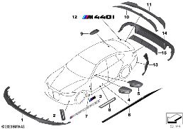 M Performance-accessoires diagram for BMW 4 Series G26 Gran Coupé M440iX