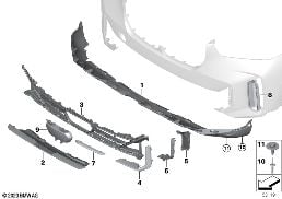 Výplň ozdobné prvky přední diagram for BMW X5 G05 LCI 50eX