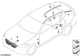 外部饰板 / 装饰格栅 diagram for BMW X5 G05 40iX